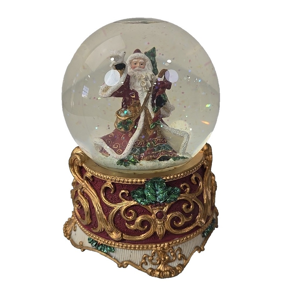 San Francisco Music Box Co Father‎ Christmas Dove Snow Globe The Christmas Song
